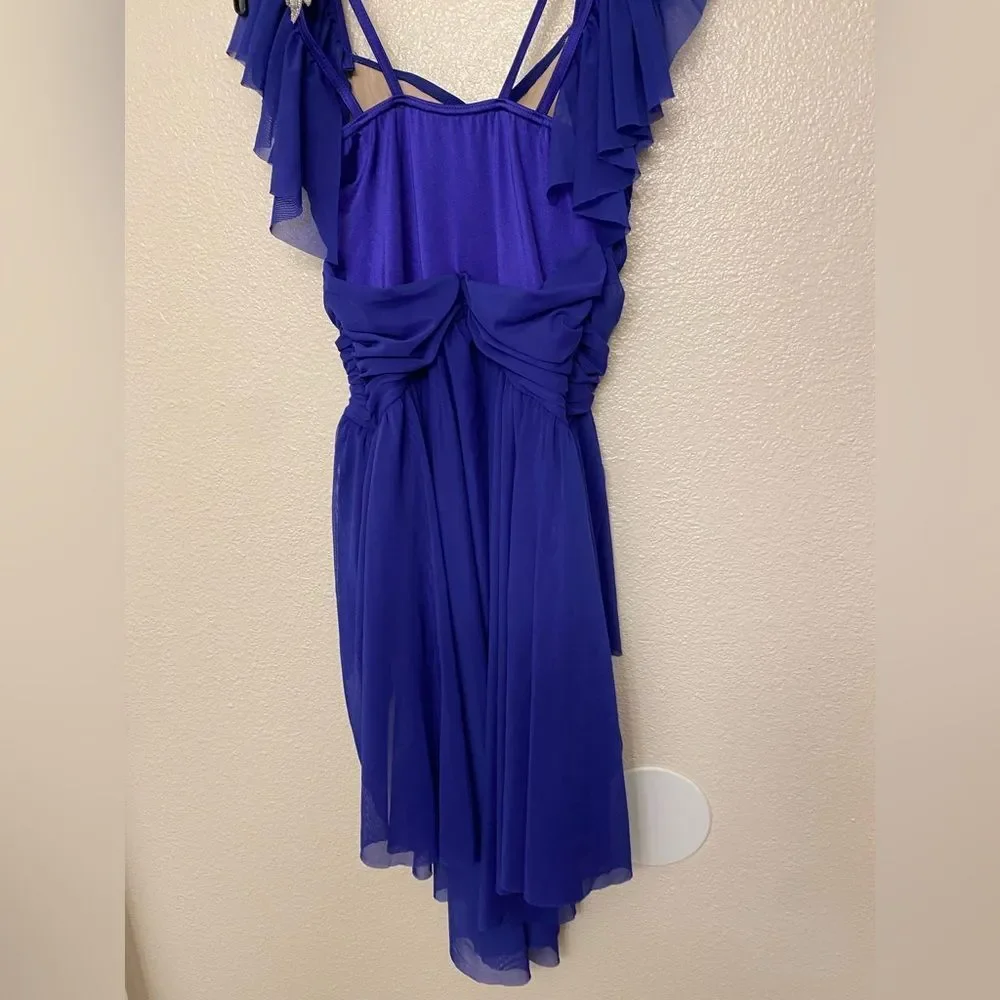WEISSMAN Dance Costume royal blue lyrical Cold 16224 LC-large child